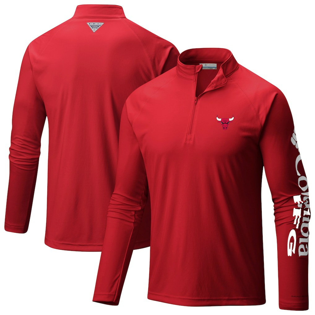 Chicago Bulls Terminal Tackle Raglan Omni-Shade Quarter-Zip Jacket On Sale