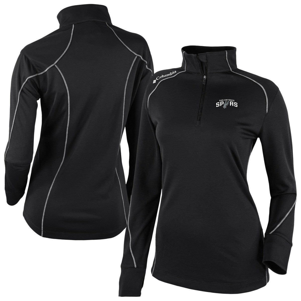 San Antonio Spurs Women's Omni-Wick Shotgun 2.0 Quarter-Zip Pullover Top New