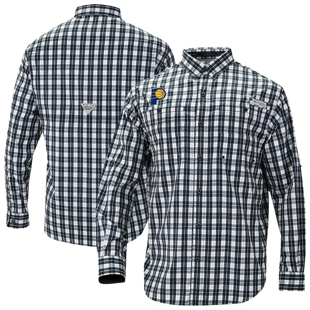 Indiana Pacers Super Tamiami Omni-Shade Long Sleeve Button-Down Shirt For Sale