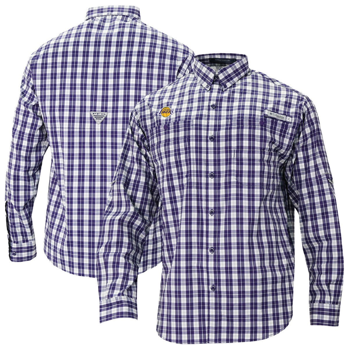 Los Angeles Lakers Super Tamiami Omni-Shade Long Sleeve Button-Down Shirt Online