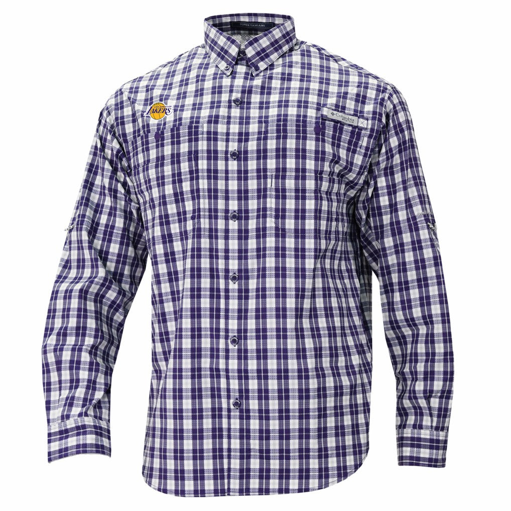 Los Angeles Lakers Super Tamiami Omni-Shade Long Sleeve Button-Down Shirt Online