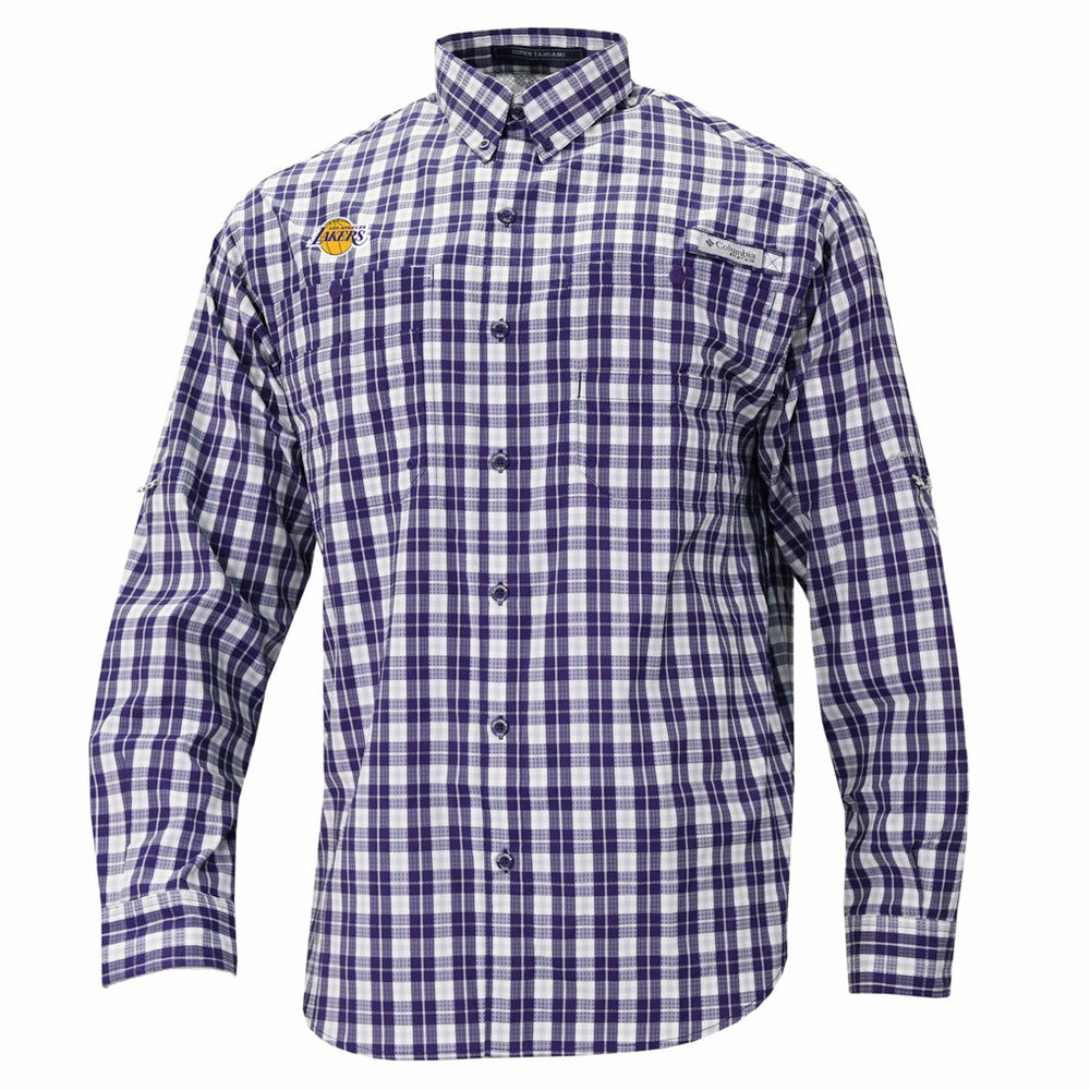 Los Angeles Lakers Super Tamiami Omni-Shade Long Sleeve Button-Down Shirt Online