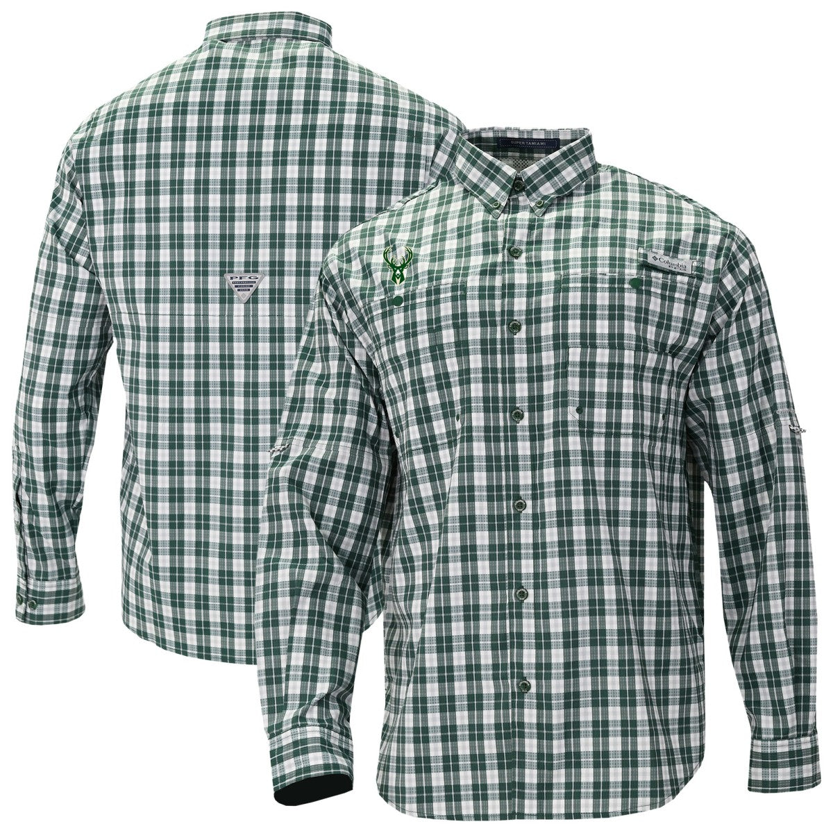 Milwaukee Bucks Super Tamiami Omni-Shade Long Sleeve Button-Down Shirt Online