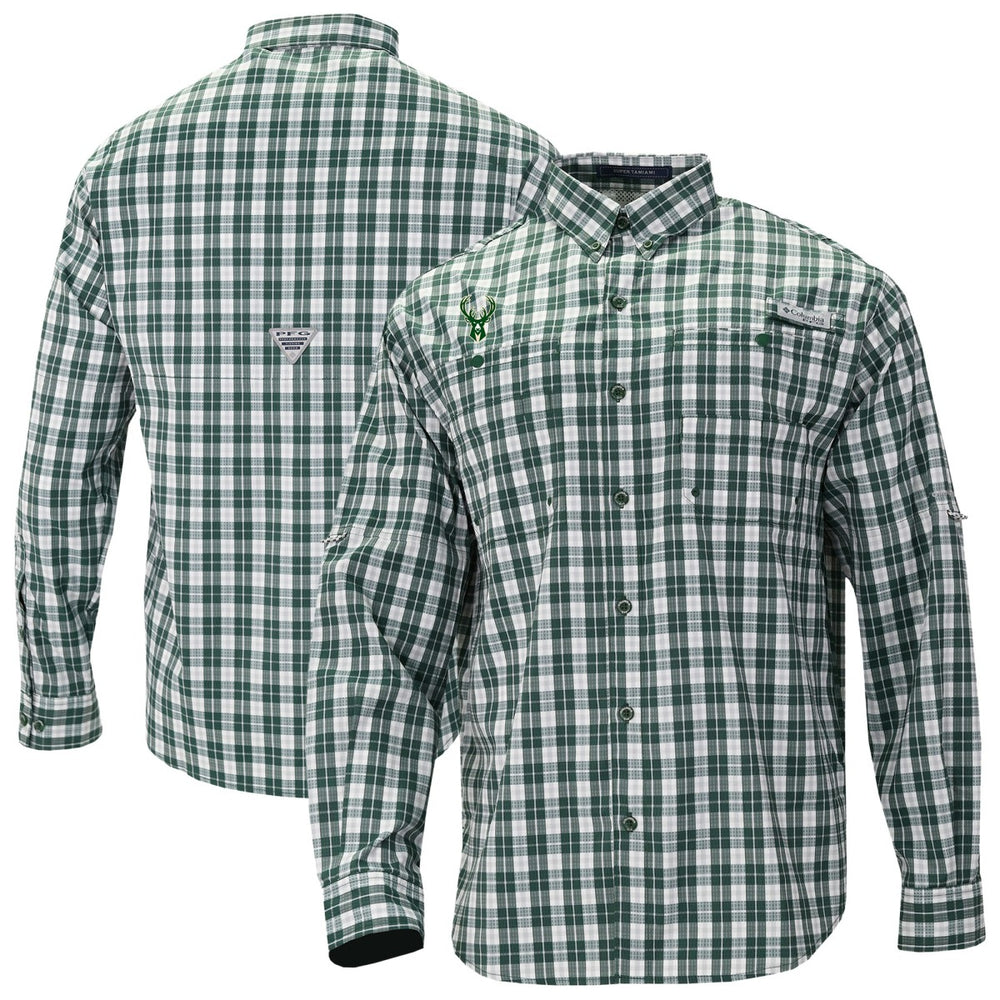 Milwaukee Bucks Super Tamiami Omni-Shade Long Sleeve Button-Down Shirt Online