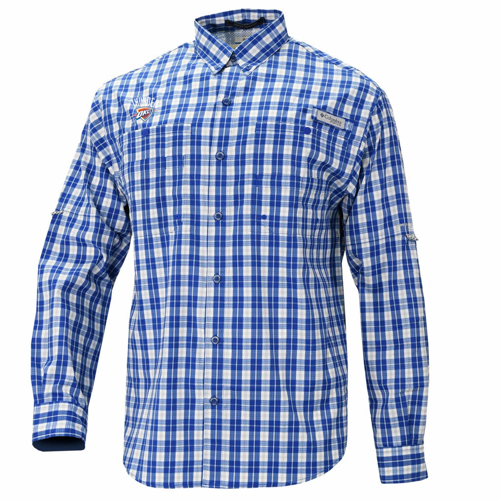 Oklahoma City Thunder Super Tamiami Omni-Shade Long Sleeve Button-Down Shirt On Sale