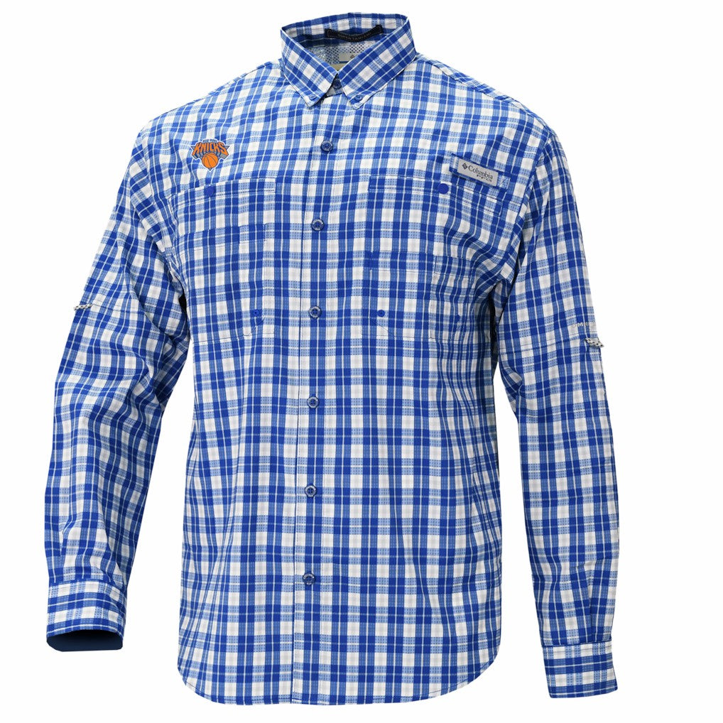 New York Knicks Super Tamiami Omni-Shade Long Sleeve Button-Down Shirt Discount