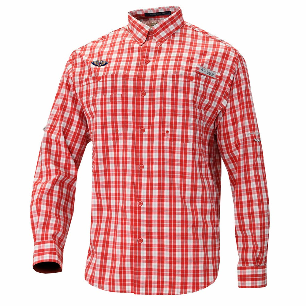 New Orleans Pelicans Super Tamiami Omni-Shade Long Sleeve Button-Down Shirt On Sale
