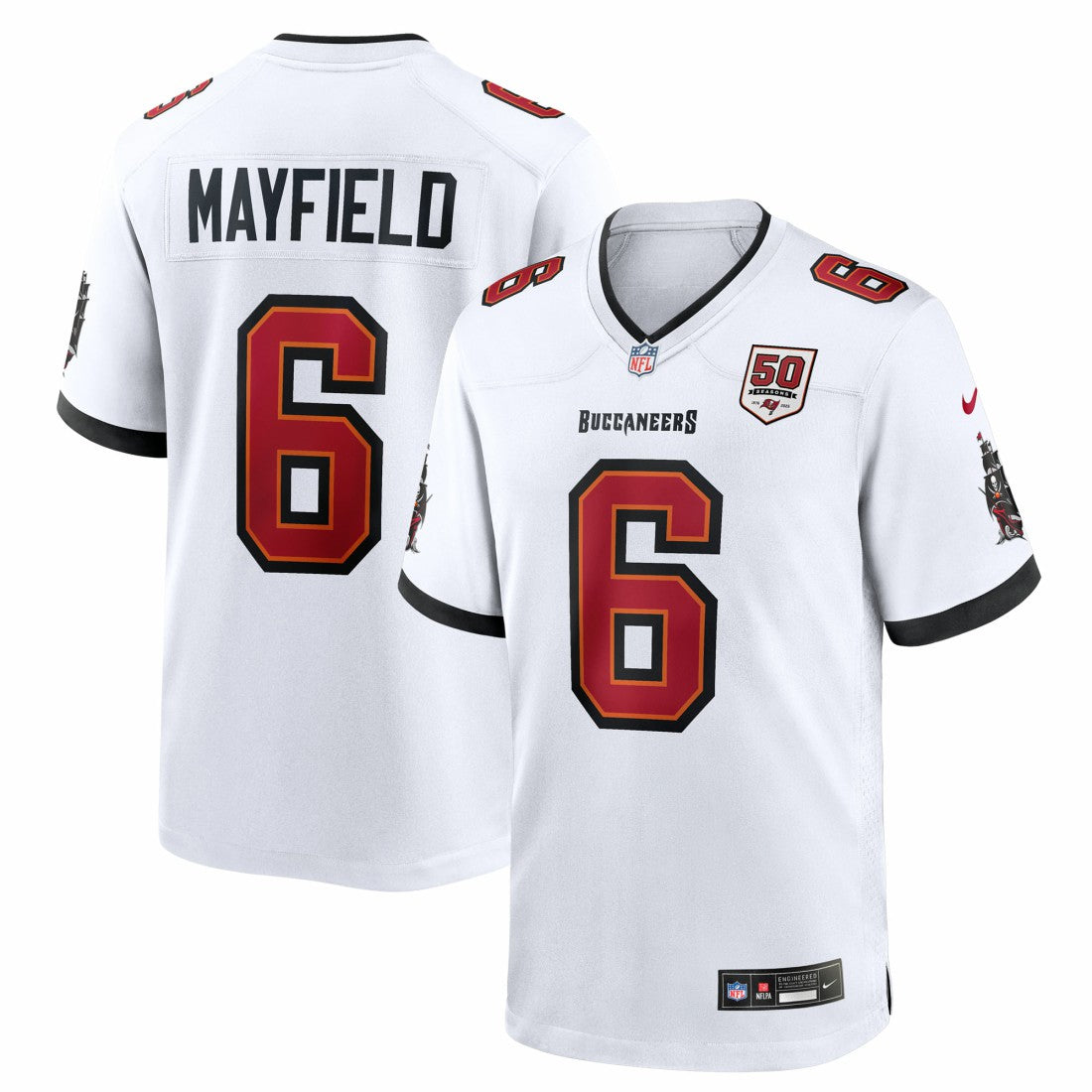 Tampa Bay Buccaneers Nike Baker Mayfield  50th Season White Game Jersey