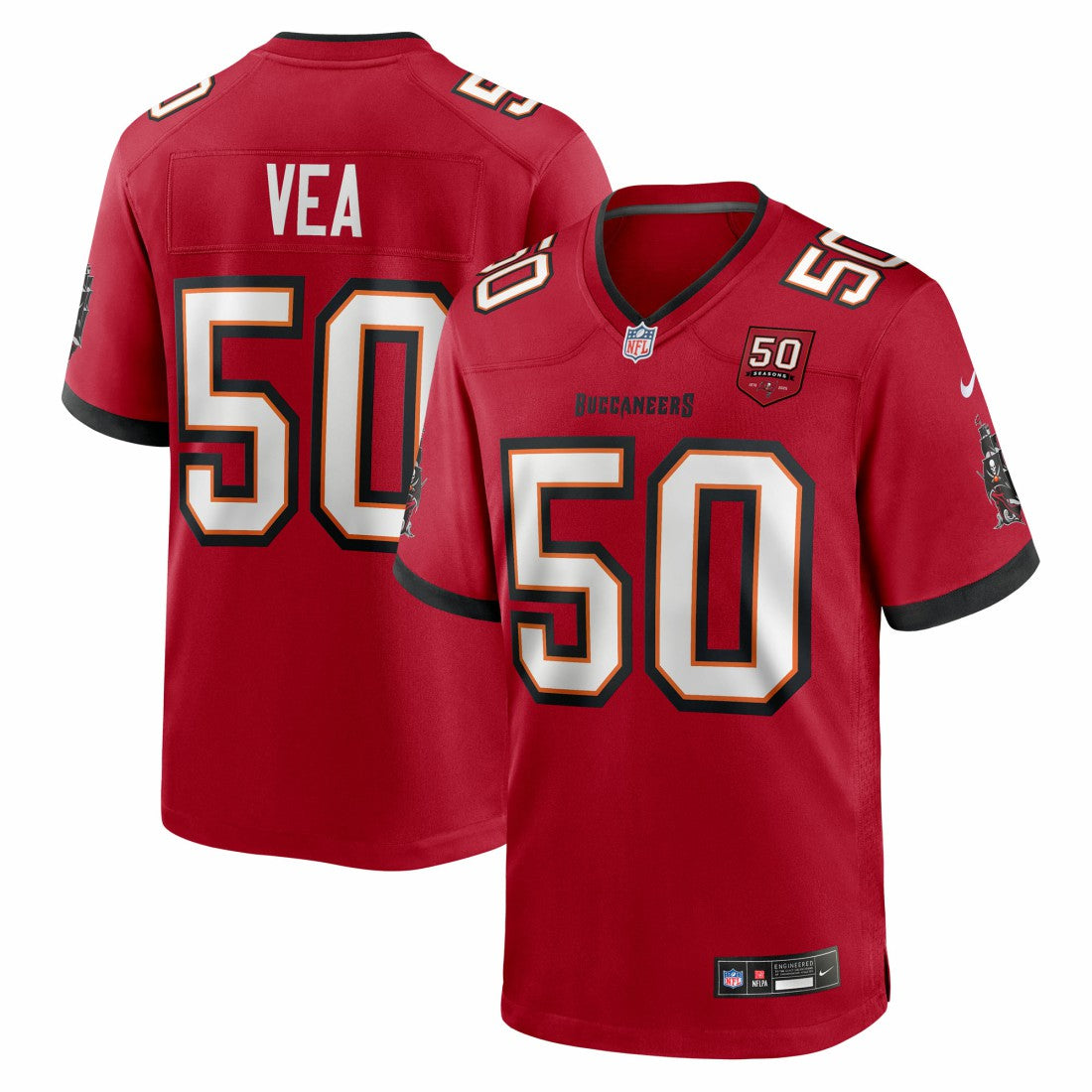 Tampa Bay Buccaneers Nike Vita Vea  50th Season Team Game Jersey