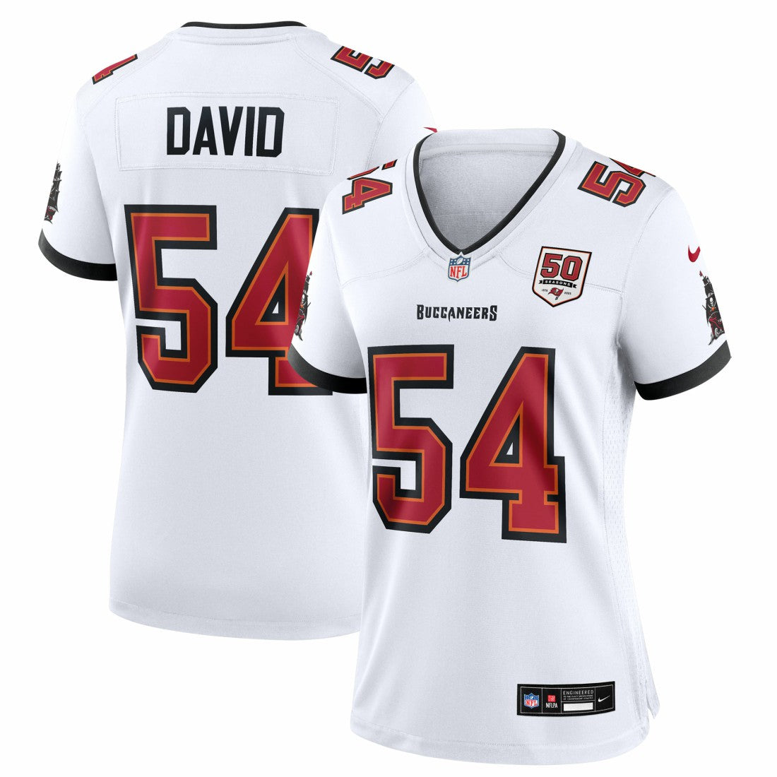 Tampa Bay Buccaneers Nike Lavonte David  Women's 50th Anniversary White Game Jersey