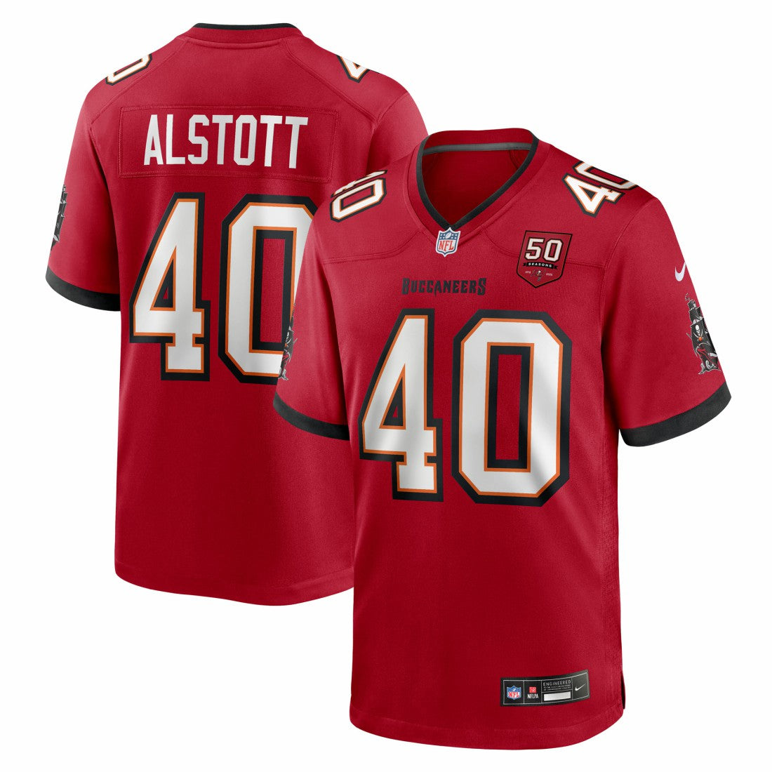 Tampa Bay Buccaneers Nike Mike Alstott  50th Season Team Game Jersey