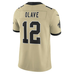 New Orleans Saints Nike Chris Olave  Gameday Golds Alternate Vapor F.U.S.E. Limited Jersey