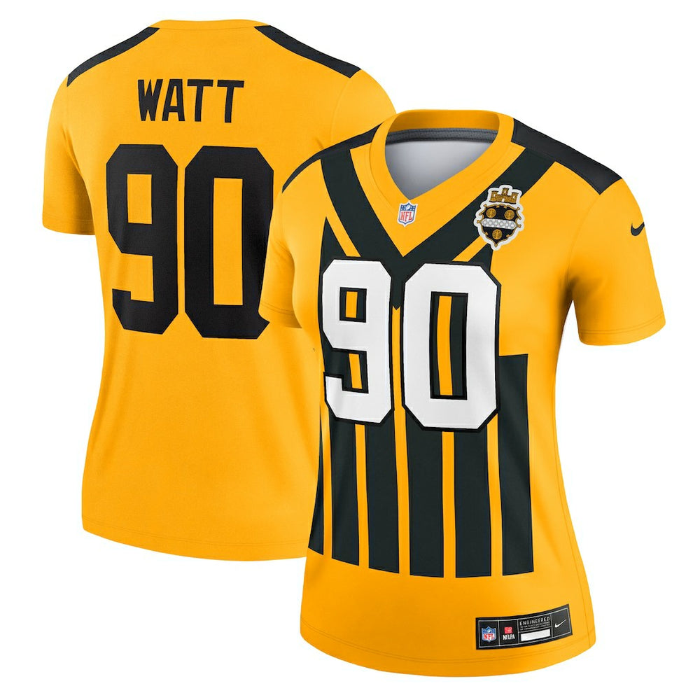Pittsburgh Steelers Nike T.J. Watt  Women's Alternate 1933 Throwback Legend Player Performance Top