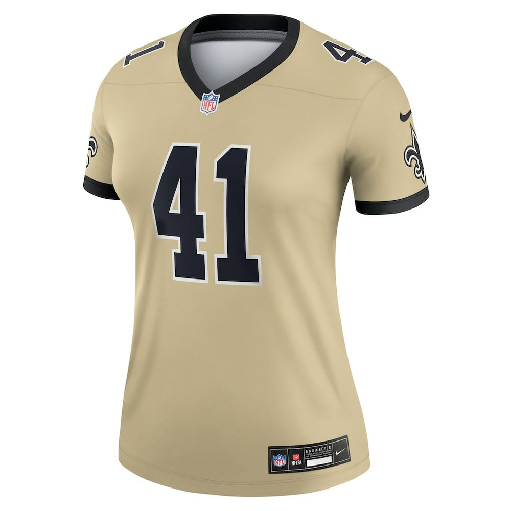 New Orleans Saints Nike Alvin Kamara  Women's Gameday Golds Alternate Legend Player Performance Top