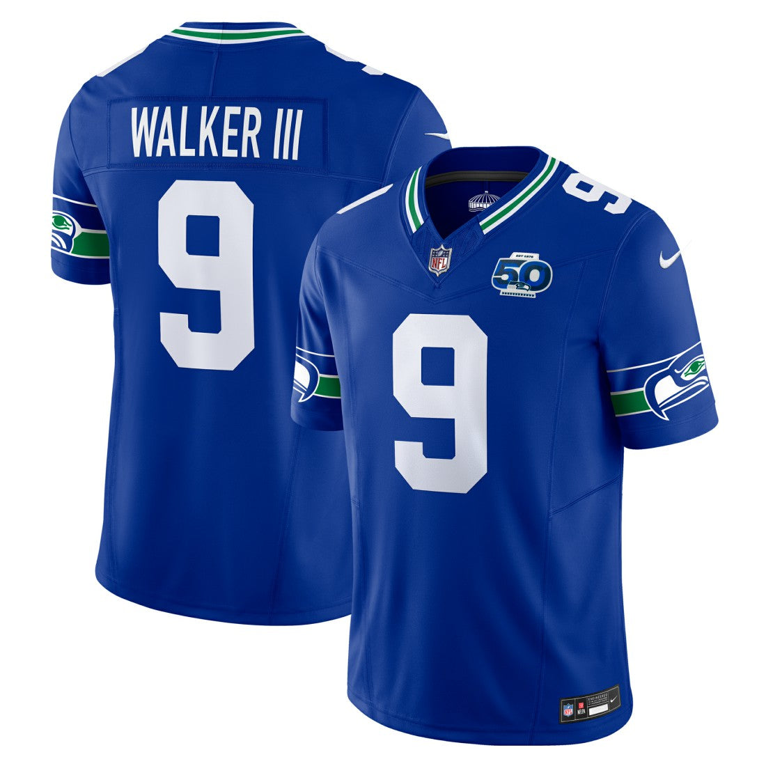 Seattle Seahawks Nike Kenneth Walker III  50th Season Vapor F.U.S.E. Limited Jersey