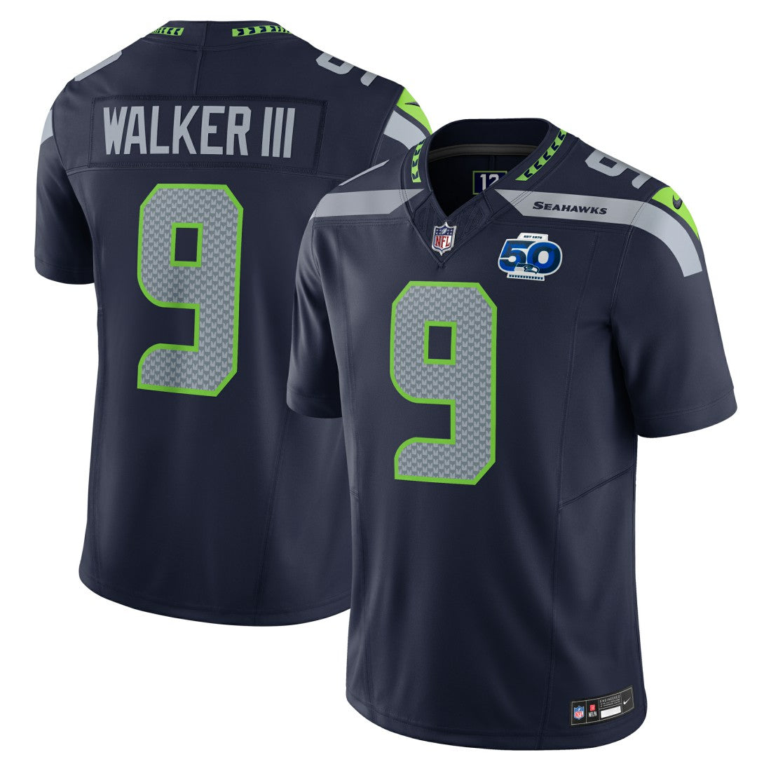 Seattle Seahawks Nike Kenneth Walker III  Team 50th Season Vapor F.U.S.E. Limited Jersey