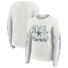 Dallas Cowboys  WEAR by Erin Andrews Women's Graphic Waffle Long-Sleeve T-Shirt