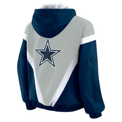 Dallas Cowboys  WEAR by Erin Andrews Women's Plus Size Retro Crinkle Full-Zip Hoodie Windbreaker Jacket