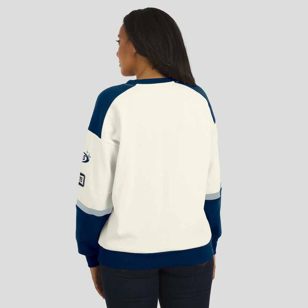 Dallas Cowboys  WEAR by Erin Andrews Women's Racing Crew V-Neck Sweatshirt