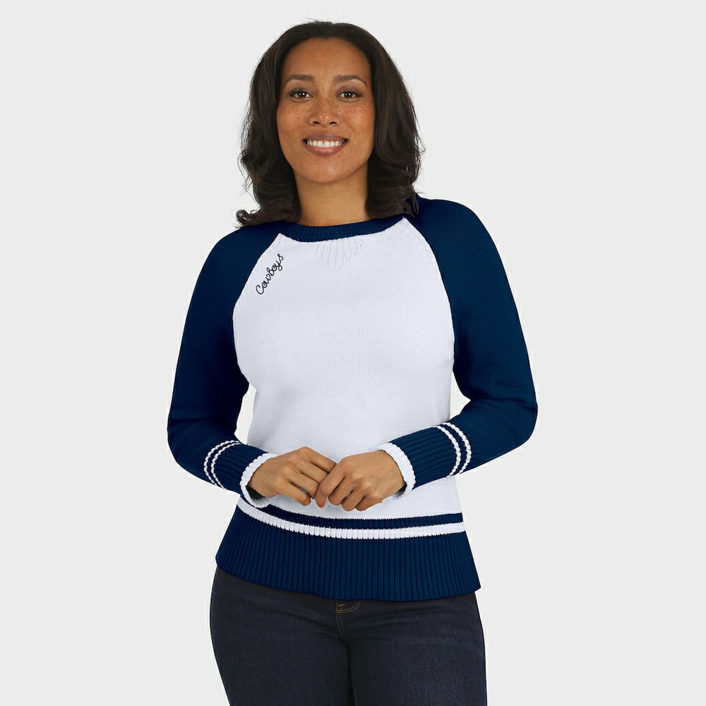 Dallas Cowboys  WEAR by Erin Andrews Women's Colorblock Raglan Sweater