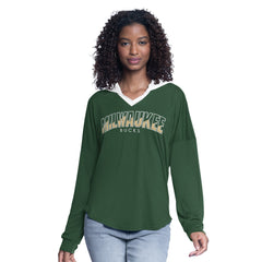 Milwaukee Bucks G-III 4Her by Carl Banks Women's Bench Player Oversized Long Sleeve Hooded Top New