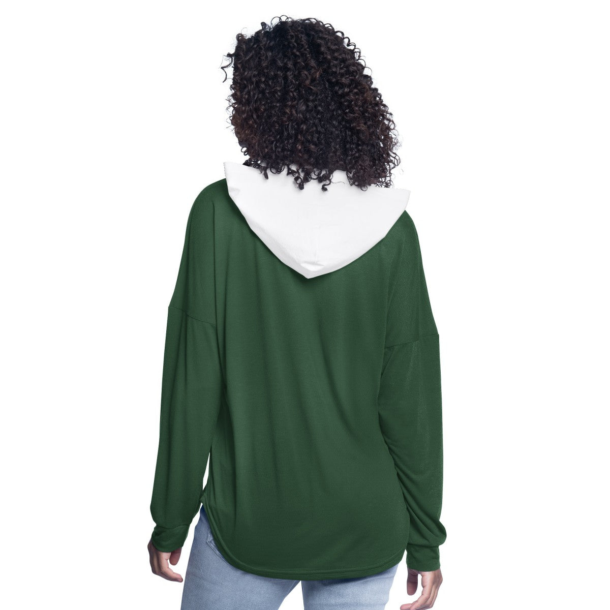 Milwaukee Bucks G-III 4Her by Carl Banks Women's Bench Player Oversized Long Sleeve Hooded Top New