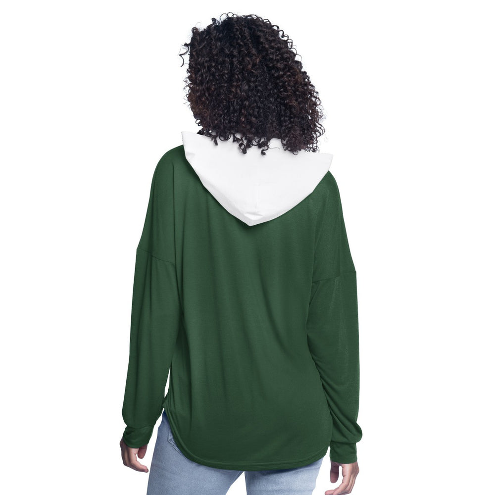 Milwaukee Bucks G-III 4Her by Carl Banks Women's Bench Player Oversized Long Sleeve Hooded Top New