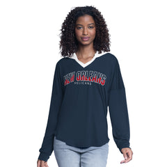 New Orleans Pelicans G-III 4Her by Carl Banks Women's Bench Player Oversized Long Sleeve Hooded Top Discount