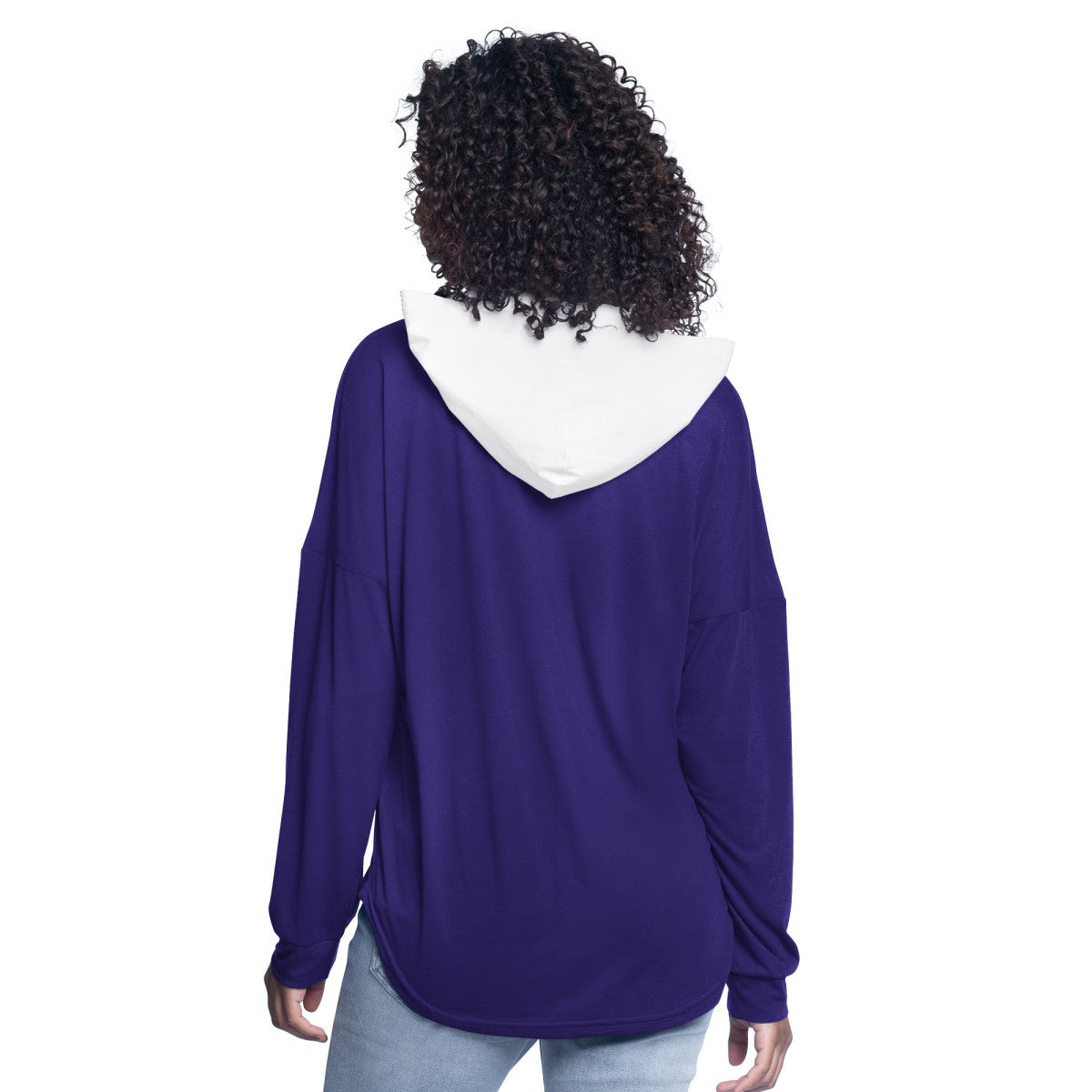 Los Angeles Lakers G-III 4Her by Carl Banks Women's Bench Player Oversized Long Sleeve Hooded Top Outlet