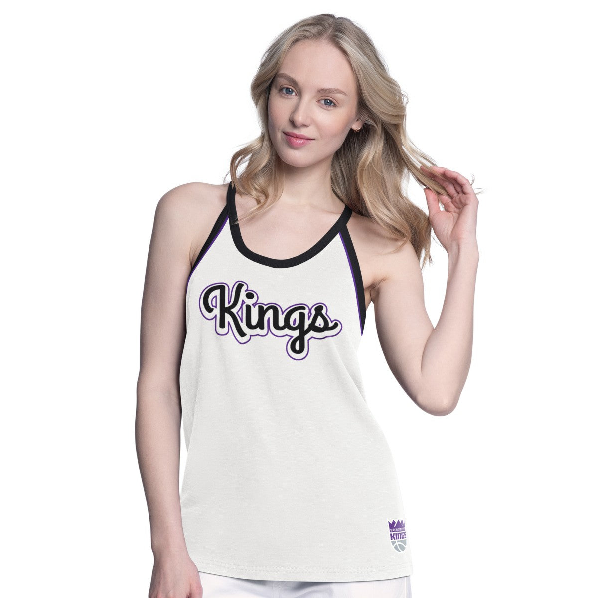 Sacramento Kings G-III 4Her by Carl Banks Women's Curveball Racerback Scoop Neck Slub Tank Top New