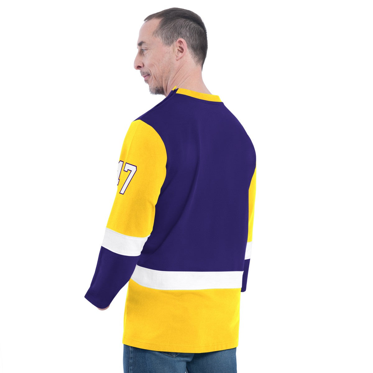 Los Angeles Lakers G-III Sports by Carl Banks Adaptive Rugby Long Sleeve Top Online