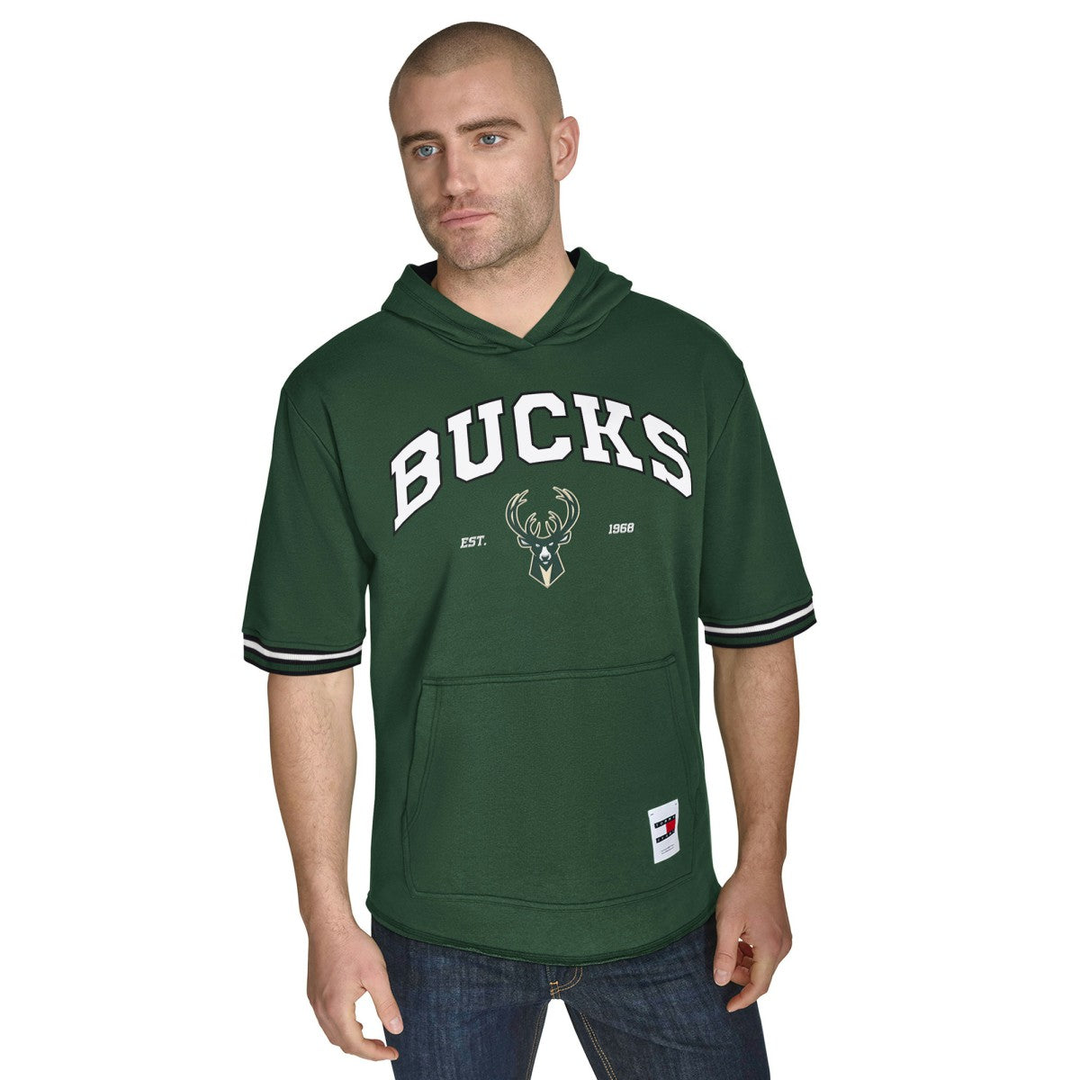Milwaukee Bucks Tommy Jeans Paul French Terry Short Sleeve Pullover Hoodie Discount