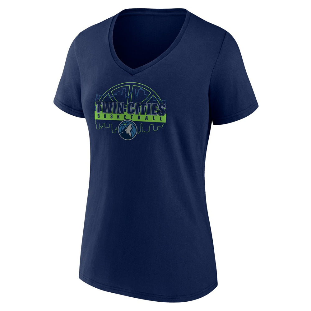 Minnesota Timberwolves Women's Core Hometown Launch V-Neck T-Shirt New