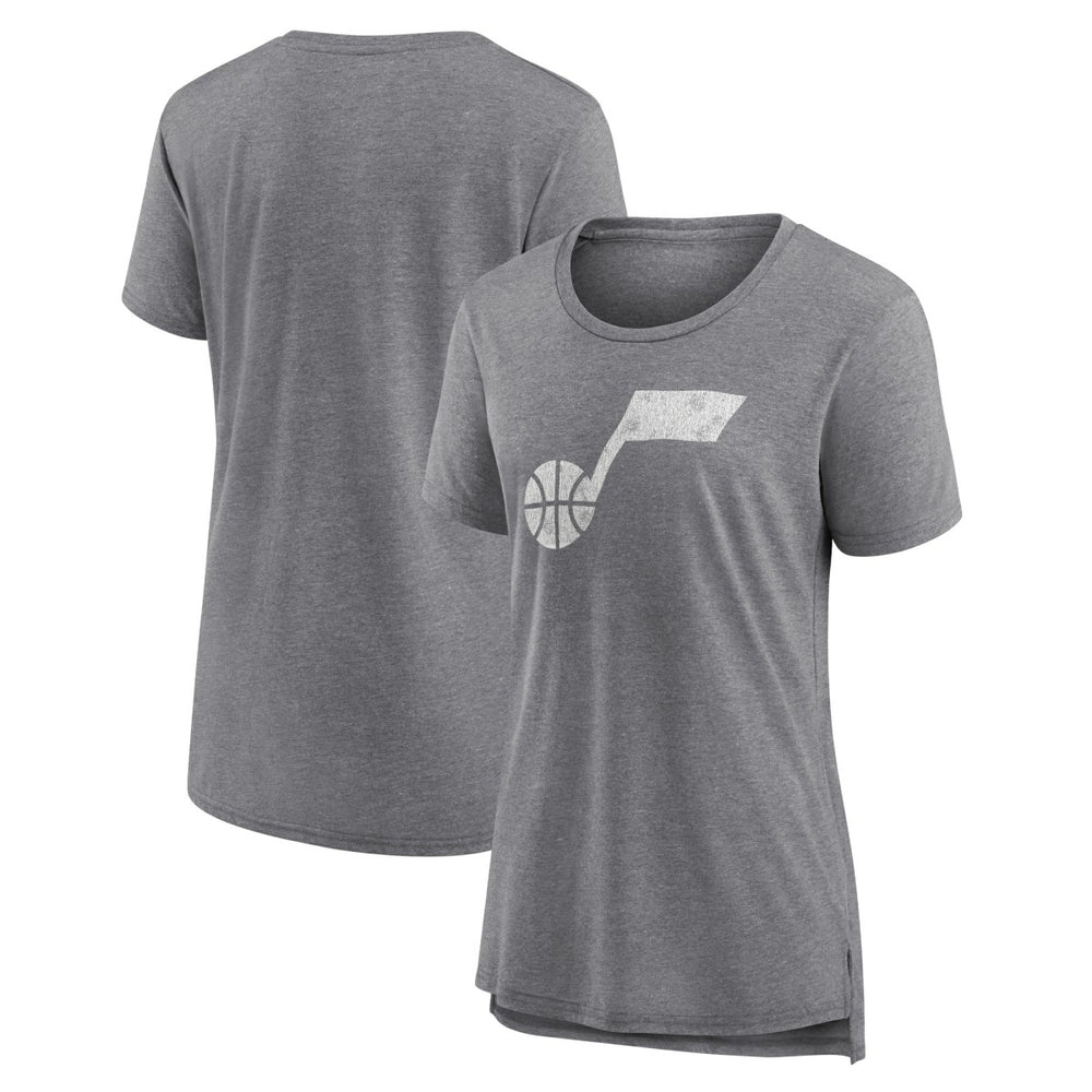 Utah Jazz Women's Distressed Logo Tri-Blend T-Shirt On Sale