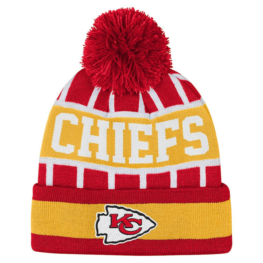 Kansas City Chiefs  Outerstuff Youth Go Fast Cuffed Knit Hat with Pom