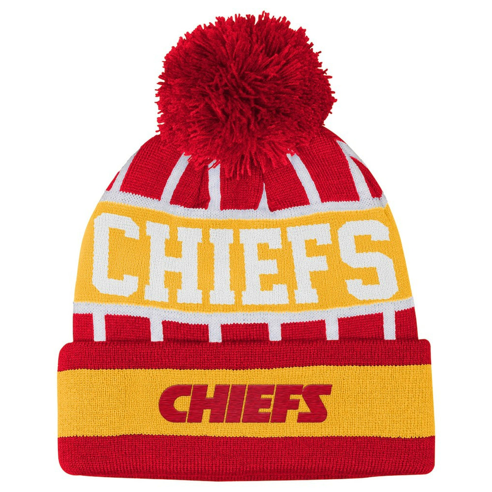 Kansas City Chiefs  Outerstuff Youth Go Fast Cuffed Knit Hat with Pom