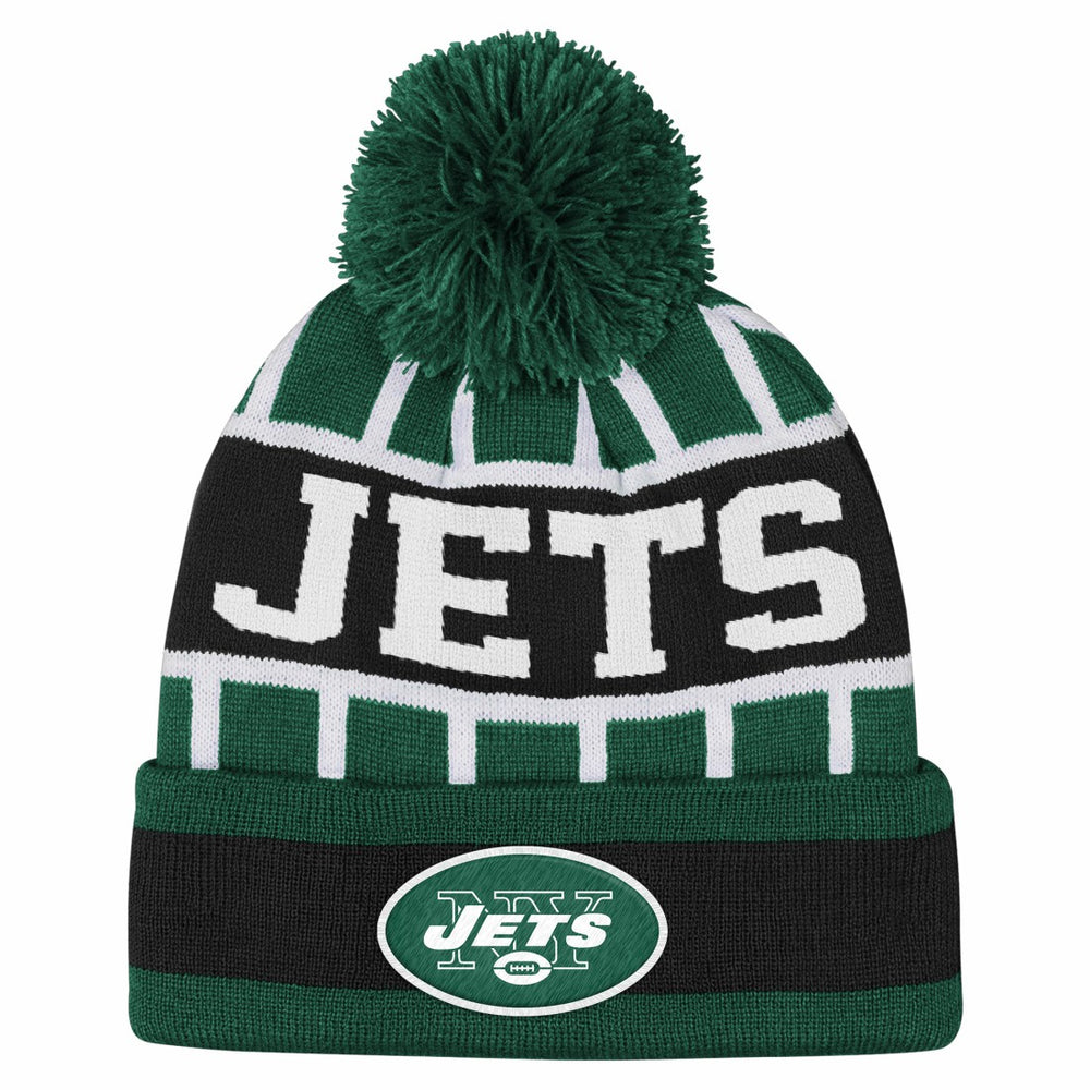 New York Jets  Outerstuff Youth Go Fast Cuffed Knit Hat with Pom