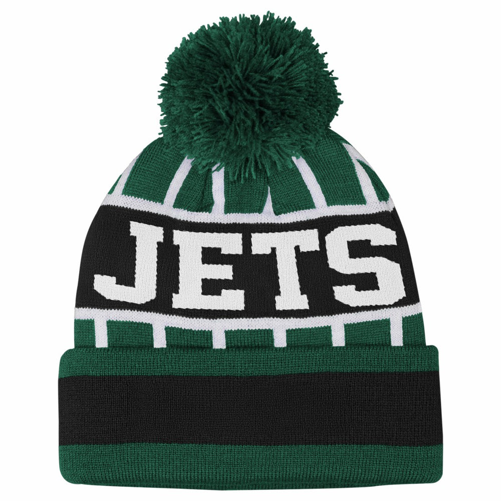 New York Jets  Outerstuff Youth Go Fast Cuffed Knit Hat with Pom