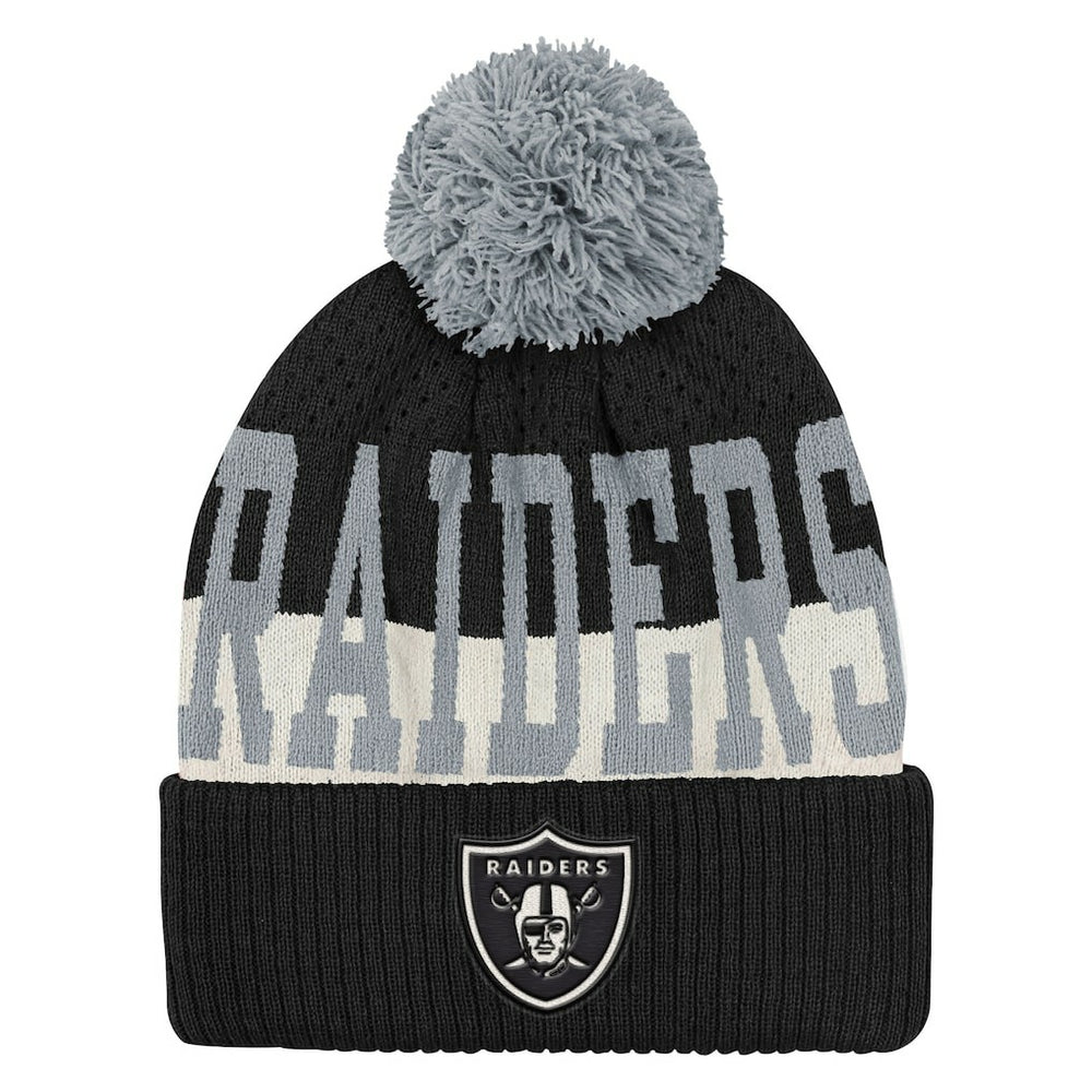 Las Vegas Raiders  Outerstuff Youth Modern Fan Cuffed Knit Hat with Pom