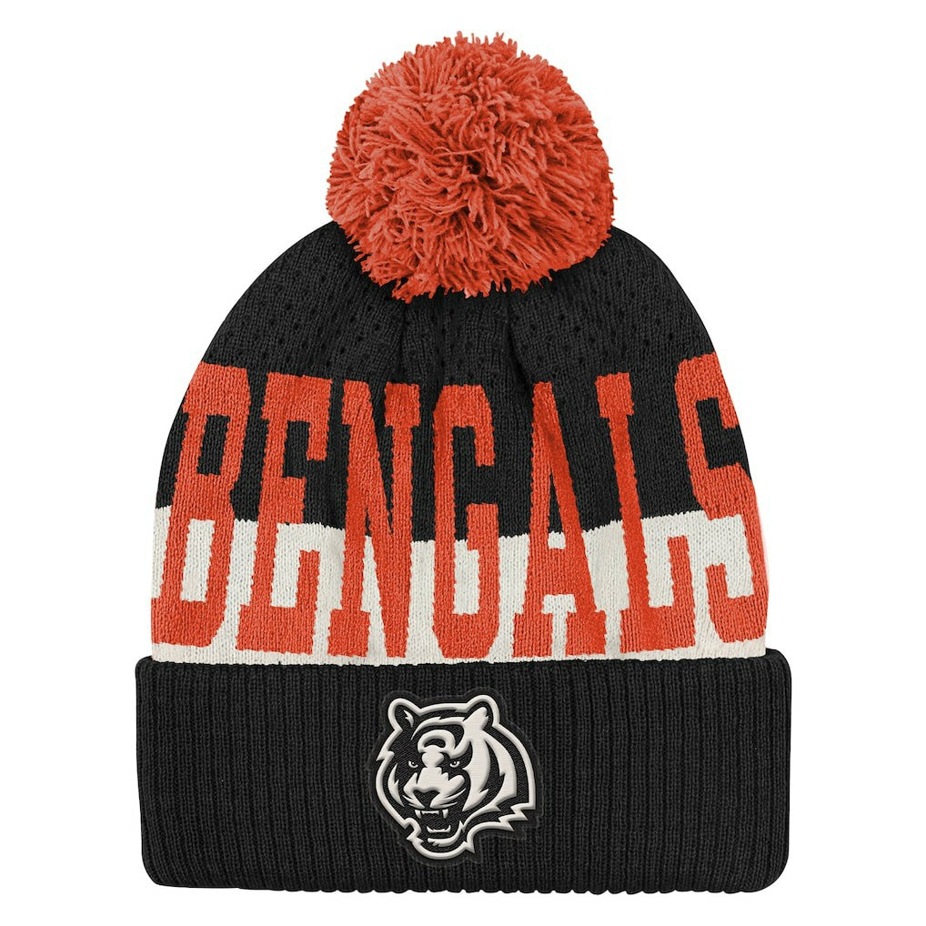 Cincinnati Bengals  Outerstuff Youth Modern Fan Cuffed Knit Hat with Pom