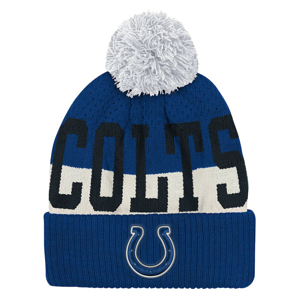 Indianapolis Colts  Outerstuff Youth Modern Fan Cuffed Knit Hat with Pom