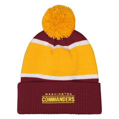 Washington Commanders  Outerstuff Girls Let's Play Cuffed Knit Hat with Pom