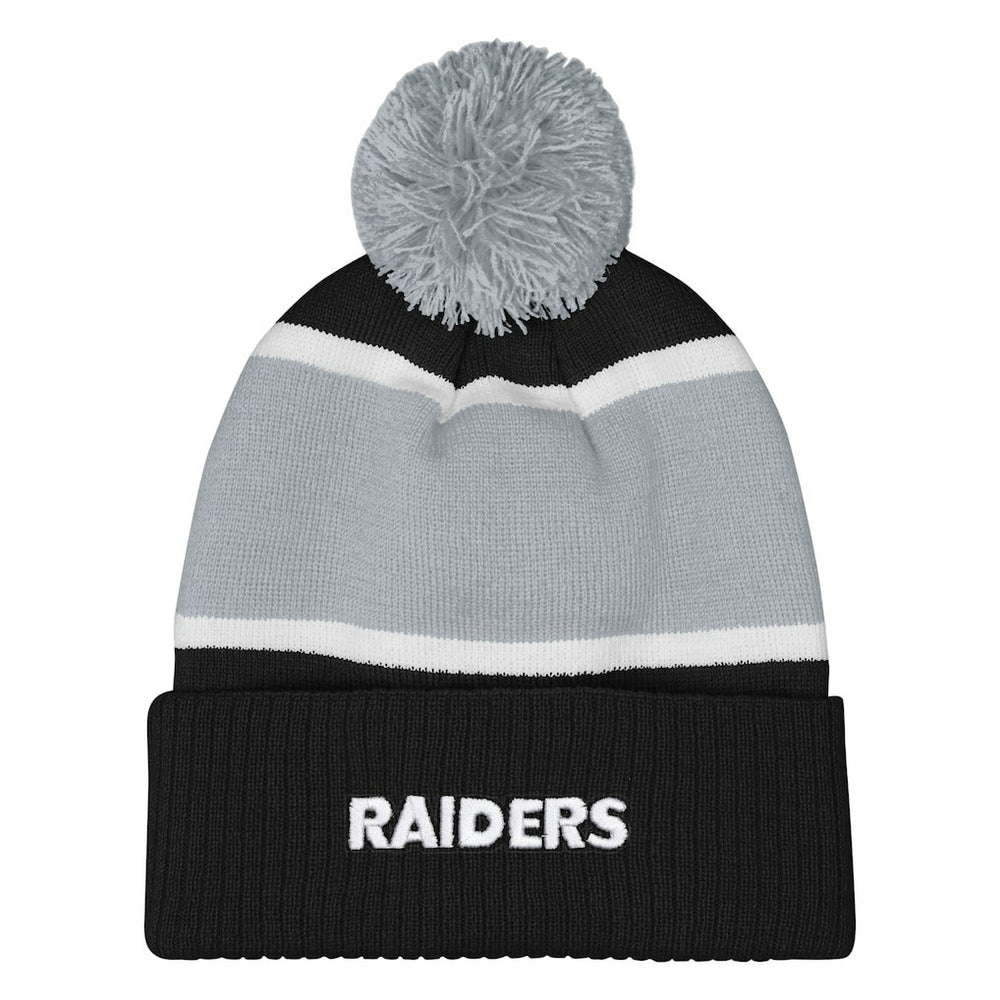 Las Vegas Raiders  Outerstuff Girls Let's Play Cuffed Knit Hat with Pom