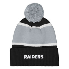 Las Vegas Raiders  Outerstuff Girls Let's Play Cuffed Knit Hat with Pom