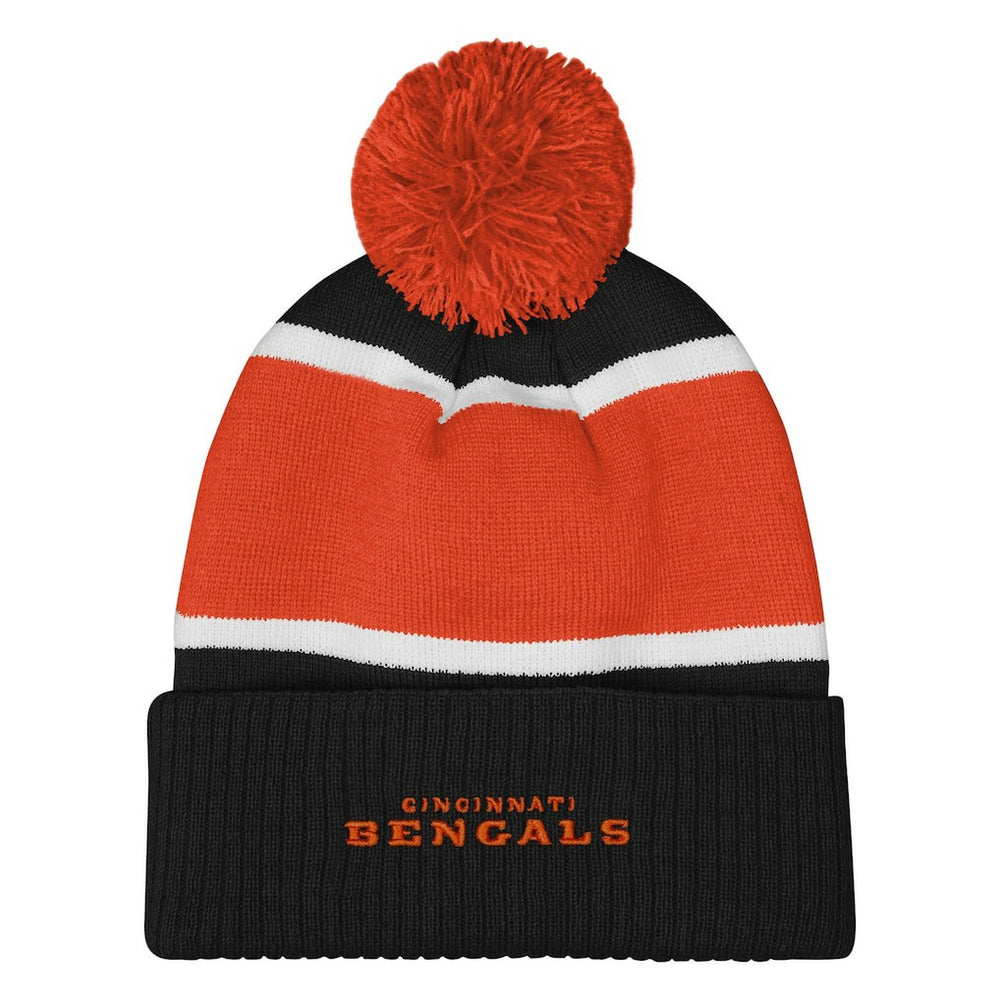Cincinnati Bengals  Outerstuff Girls Let's Play Cuffed Knit Hat with Pom