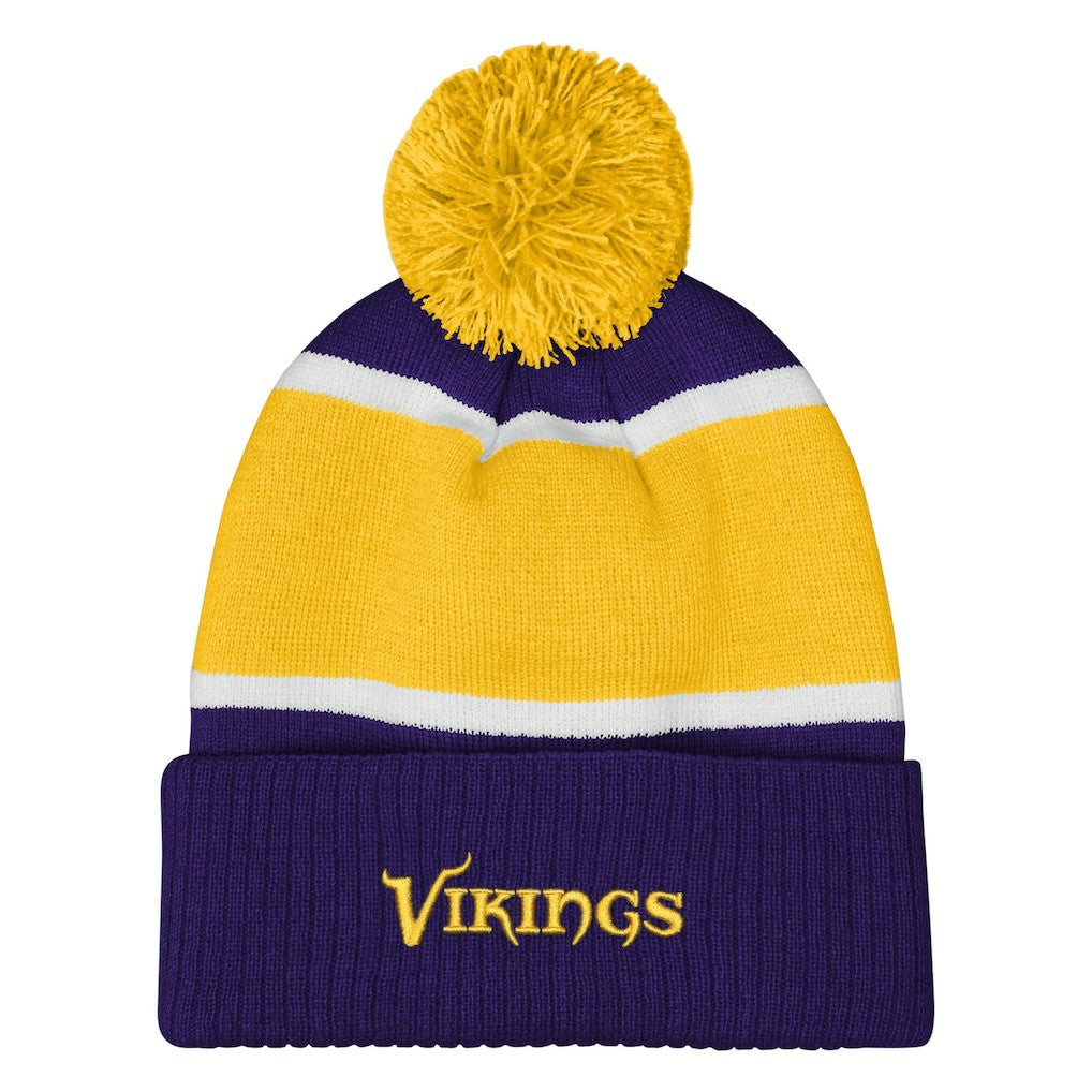 Minnesota Vikings  Outerstuff Girls Let's Play Cuffed Knit Hat with Pom