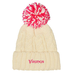 Minnesota Vikings  Outerstuff Girls Cable Cuffed Knit Hat with Pom