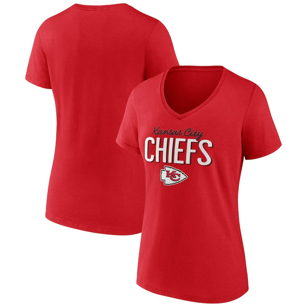 Kansas City Chiefs  Women's Nostalgia V-Neck T-Shirt