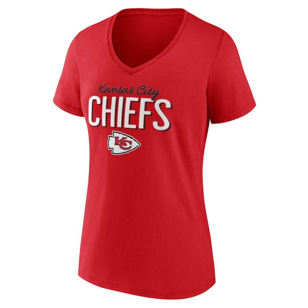 Kansas City Chiefs  Women's Nostalgia V-Neck T-Shirt