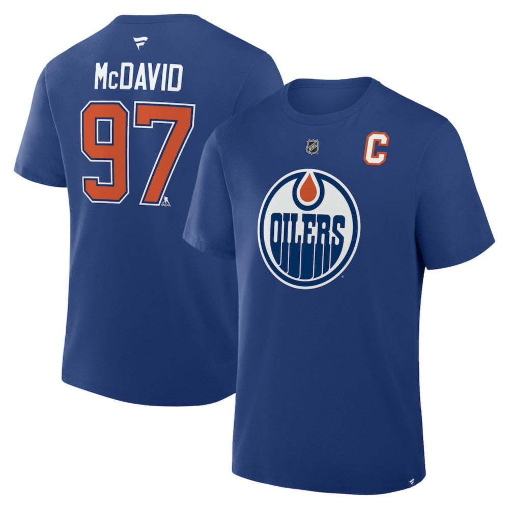 Connor McDavid Edmonton Oilers Fanatics Authentic Stack Name & Number T-Shirt Outlet